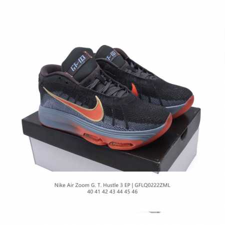 公司级 耐克 Nike Air Zoom G.T.Hustle 3 Ep防滑耐磨 运动中帮篮球鞋 男士厚底增高运动鞋跑鞋。鞋底搭载全掌型 Zoom Air 缓震 - 点击图像关闭