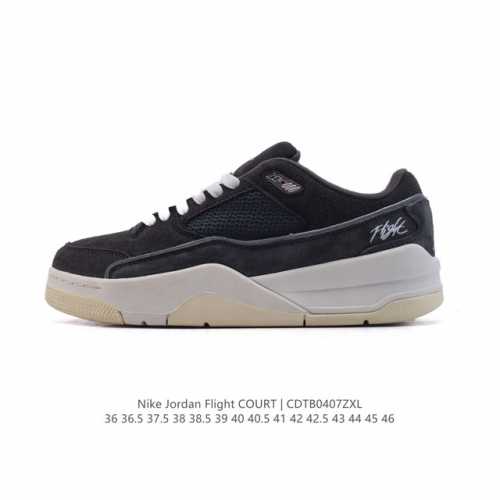 耐克 Nike 乔丹 Jordan Flight Court 时尚休闲 防滑耐磨 低帮运动鞋 复古篮球鞋 男女同款 Jordan 新鞋型 又来了！新配色曝光！滑