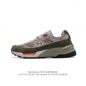 公司级 新百伦new Balance 992 复古风格简约经典舒适百搭时尚休闲鞋缓震透气跑步鞋。鞋面采用猪皮革与织物相结合，尼龙网布在拼接工序上极为繁复，彰显质