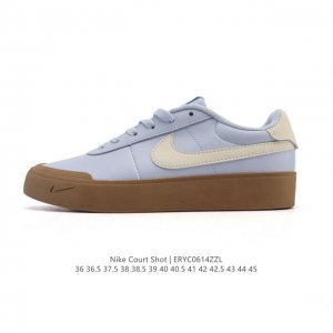 新品 耐克 Nike Court Shot 男女子运动鞋春季透气轻便经典白昼 潮流 嘻哈 百搭 防滑 低帮 板鞋 Fq8146#拒绝沉闷黑白 质感满满的皮革鞋面