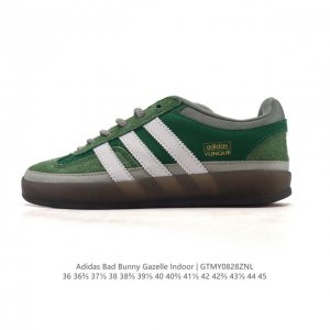 公司级 阿迪达斯 T 头鞋 系列Bad Bunny X Adidas Gazelle Indoor德训鞋 潮运动板鞋。Badbunny与Adidas再度联名，推