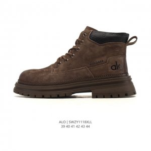 公司级 Alo 中帮靴子 雪地靴 俏皮可爱的百变造型， 美国轻奢品牌平底系列冬季男士皮鞋 增高厚底网红经典英伦风上线人手必备马丁靴 复古靴子 高帮系列 防滑皮靴