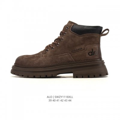 公司级 Alo 中帮靴子 雪地靴 俏皮可爱的百变造型， 美国轻奢品牌平底系列冬季男士皮鞋 增高厚底网红经典英伦风上线人手必备马丁靴 复古靴子 高帮系列 防滑皮靴