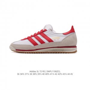 阿迪达斯Adidas SL 72 SHOES 经典复古薄底运动鞋 T头鞋 三叶草复古休闲跑步鞋休闲运动鞋 这款经典运动鞋携复古型格，来访你的活力日常 采用舒爽帆