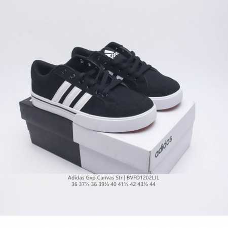 Adidas 阿迪达斯 Gvp Canvas Str 男女鞋 网球文化鞋 校园板鞋 低帮系带 帆布鞋 三叶草运动鞋 Eva中底轻质而且舒适，全橡胶大底经久耐用， - 点击图像关闭