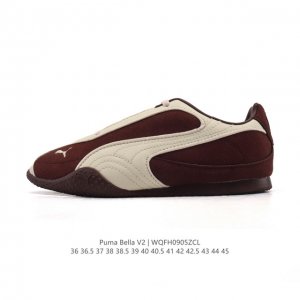 新品 puma彪马 Bella V2 Leather 中国限定时尚百搭 舒适 德训 薄底鞋 耐磨 低帮 生活休闲鞋 新款情侣复古运动鞋男女子德训鞋休闲鞋不对称流