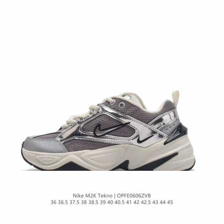 耐克 Nike M2K Tekno 男女子运动鞋厚底老爹鞋经典复古休闲慢跑鞋 ，从 Monarch 系列汲取灵感，以太空时代细节演绎未来风范。分层鞋面借鉴自元年 - 点击图像关闭