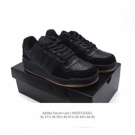 Adidas 阿迪达斯 三叶草 Forum Low 男女运动鞋 摩登演绎篮球风的经典鞋。英文的“Forum”，是进行表达的场所，在这里，可以释放自己的热情，阐述 - 点击图像关闭