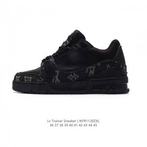路易威登 Louis Vuitton Lv路易威登板鞋 时尚运动鞋 潮厚底增高鞋 。舒适防滑底和百搭性霸屏整个时尚娱乐圈，细节调整完美主义！采用柔软皮革鞋面，独