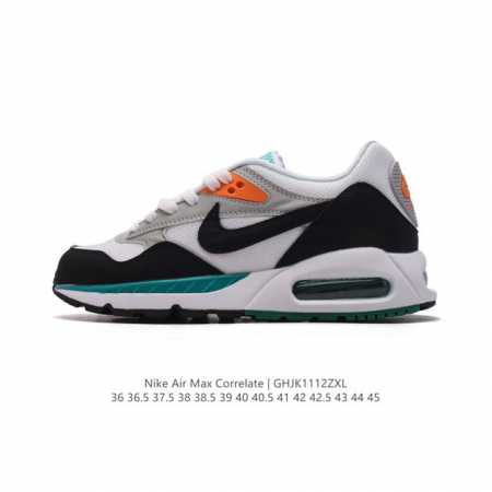 耐克 Nike Air Max Correlate 气垫缓震耐磨运动鞋时尚潮流休闲透气跑步鞋，选用网眼鞋面，脚感舒适透气。鞋舌、鞋侧及后跟处饰有品牌标识，简约大 - 点击图像关闭