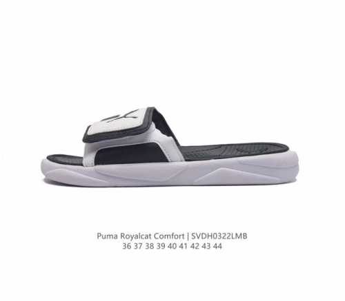 夏日新品 2020网红搭配 彪马puma Royalcat Comfort 皇家猫舒适海绵系列潮流百搭沙滩休闲运动一字魔术贴拖鞋 货号 3722 尺码 36-4