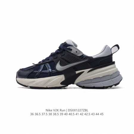 Nike 耐克 V2K Run 减震防滑 复古低帮运动跑步鞋 超火复古跑鞋，采用太空革组合呼吸网眼布鞋面材质，搭载正确4层组合底模，嵌入tpu加固稳定模块,双层 - 点击图像关闭