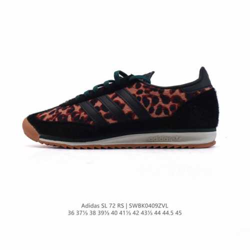 阿迪达斯Adidas Sl 72 Shoes 经典复古薄底运动鞋T头鞋 豹纹鞋面 三叶草复古休闲跑步鞋休闲运动鞋 这款经典运动鞋携复古型格，来访你的活力日常 采