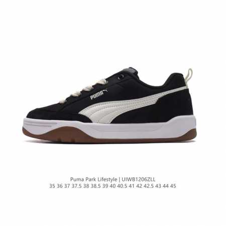 Puma 彪马 男女运动板鞋，原楦原纸版开发版型，采用环保纤维革组合翻毛皮饰片鞋面材质，外置耐磨橡胶大底蕾哈娜同系面包鞋太好看了！彪马puma Park Lif - 点击图像关闭