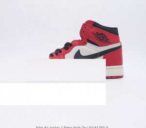真二层 耐克 Nike Air Jordan 1 Retro High Og 乔丹一代aj1 乔1 Aj1 高帮篮球鞋复刻运动鞋 皮面高帮板鞋的设计灵感源自运动