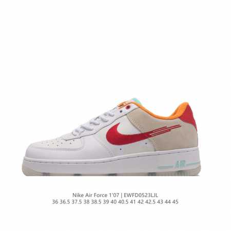 耐克 Nike Air Force 1 '07 Low 空军一号含气垫 低帮百搭厚底增高休闲运动板鞋。柔软、弹性十足的缓震性能和出色的中底设计，横跨复古与现代的 - 点击图像关闭