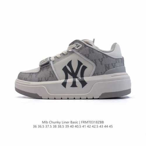 200 【公司级】Mlb Chunky Liner Mid人气单品学长鞋系列轻量增高厚底百搭休闲运动板鞋轻便胶鞋 高级街头休閒品牌鞋。Mlb Chunky Li