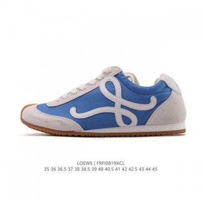 公司级 Loewe 罗意威 Ballet Runner 皮革织物拼接 简约圆头 系带 低帮 运动休闲鞋这双鞋是Loewe新发布的Ballet Runner 2.