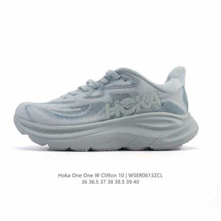 新款 Hoka One One 推出升级 Clifton 10 克利夫顿10代 女士休闲跑步鞋轻量缓震运动鞋。Hoka One One的Clifton克利夫顿系 - 点击图像关闭