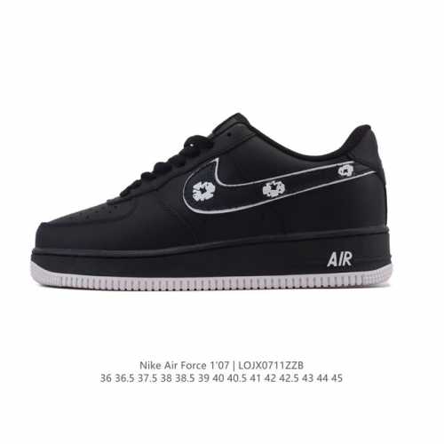 真标 耐克 Nike Air Force 1 '07 Low 空军一号含气垫 小白鞋 低帮百搭厚底增高休闲运动板鞋。柔软、弹性十足的缓震性能和出色的中底设计，横