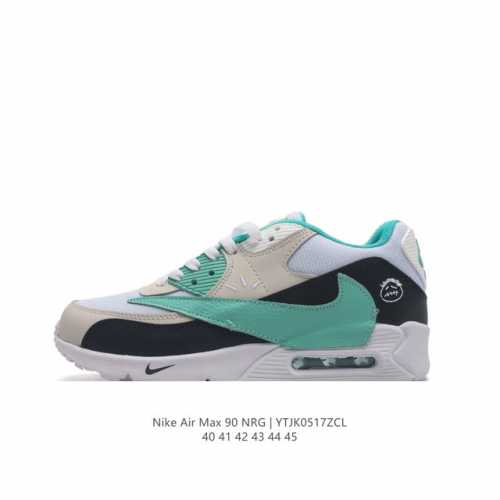 Nike 耐克 Air Max 90 Nrg 男子休闲运动鞋 气垫运动鞋 鬼脸 倒钩 超大logo透气舒适减震耐磨底休闲运动跑步鞋。设计均采用无缝防水 Tech