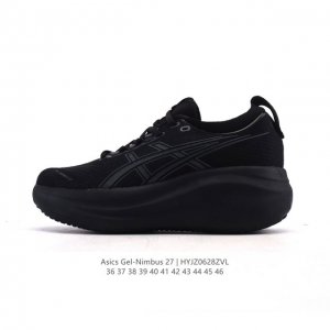 公司级 Asics亚瑟士升级Gel-Nimbus 27男女款跑鞋透气缓震回弹跑鞋N27跑步鞋该鞋款专为提高跑者舒适度和运动表现而设计，搭载了新型鞋面材料和更强的