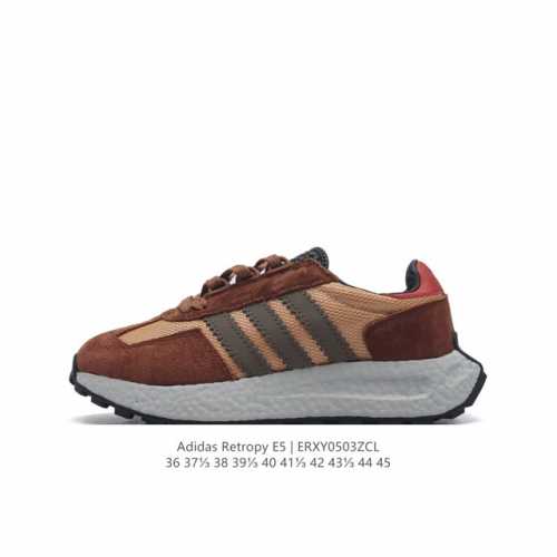 真爆 阿迪达斯 新款 三叶草 厚底 Adidas Retropy E5 新款低帮经典运动鞋潮厚底增高男女士慢跑鞋。以70年代经典跑步鞋为灵感，新鲜演绎复古造型。