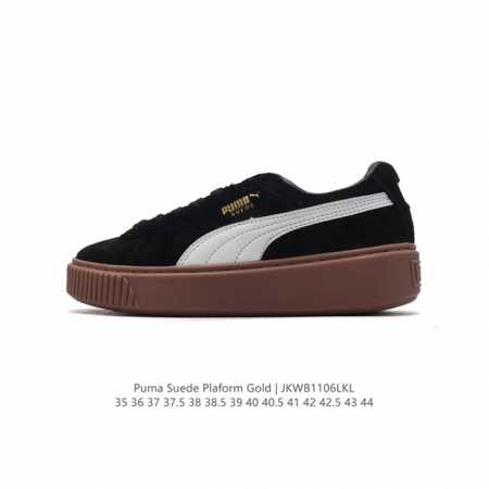 特价 彪马 PUMA Suede Platform Gold 蕾哈娜 厚底 松糕休闲百搭板鞋 复古潮男女鞋时尚运动鞋 货号: 397233 Size: 35-4 - 点击图像关闭