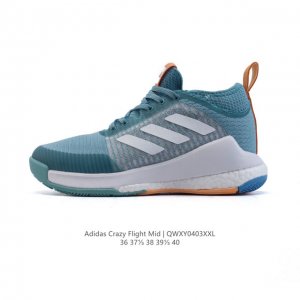 新品公司级 Adidas 阿迪达斯正品Crazyflight Mid 女士高帮训练鞋 舒适 减震防滑耐磨 低帮 训练鞋 经典耐磨轻质防滑舒适运动鞋中国女排同款排
