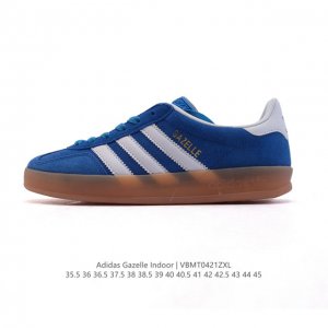 阿迪达斯 Adidas Originals Gazelle Indoor复古三叶草防滑透明橡胶板鞋经典运动鞋。这款经典鞋,忠于原版设计,缀撞色三条纹和鞋跟饰片。