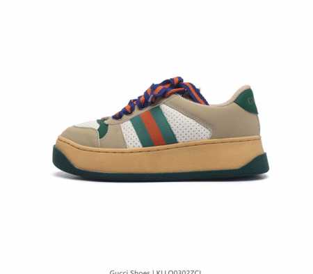 古驰女鞋 Gucci Screener系列做旧脏脏鞋时尚厚底增高复古板鞋潮运动鞋 复古学院风款式与融入怀旧运动服风格的面料风靡数十年 不同风格演绎出的协奏之曲为 - 点击图像关闭