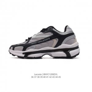 Lacoste 时尚户外休闲潮流系列运动鞋 厚底增高老爹鞋 广东大厂品质全新工艺升级 品质毋庸置疑 全新原厂包装鞋盒 透气网面鞋面，搭配防臭防腐真皮乳胶鞋垫，给