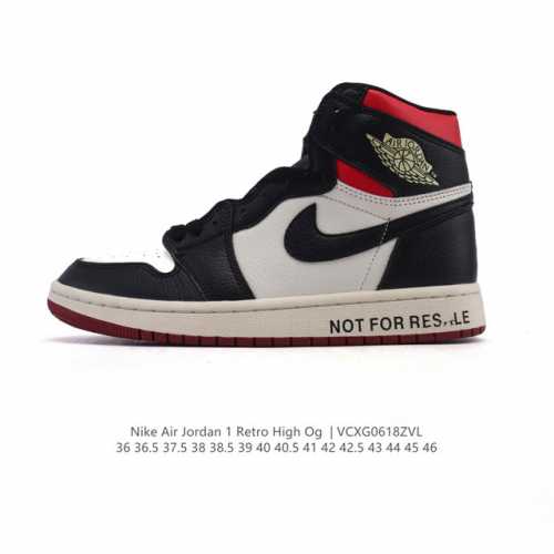 公司级 耐克 男女款运动板鞋 Nike Air Jordan 1 Retro High Og 乔丹一代Aj1 乔1 Aj1 篮球鞋复刻运动鞋。皮面高帮板鞋的设计