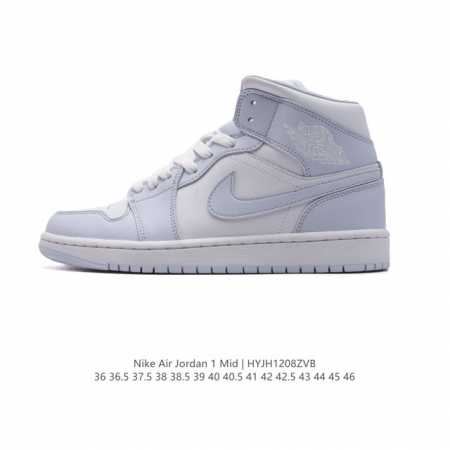 耐克 Nike Air Jordan 1 Mid 男女子篮球鞋时尚轻盈板鞋aj1乔1运动鞋 乔丹一代 高帮复古休闲篮球鞋 。Air Jordan 1 Mid 搭 - 点击图像关闭