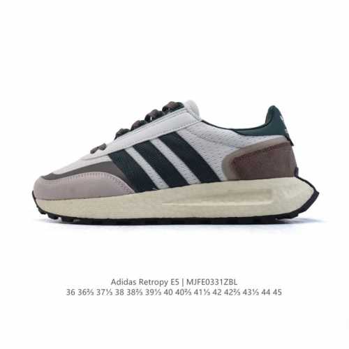 阿迪达斯 新款 三叶草 厚底 Adidas Retropy E5 新款 爆米花 低帮经典运动鞋潮厚底增高男女士慢跑鞋。以70年代经典跑步鞋为灵感，新鲜演绎复古造