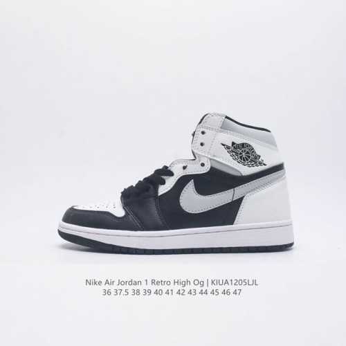 真二层 耐克 Nike Air Jordan 1 Retro High OG 乔丹一代aj1 乔1 AJ1 高帮篮球鞋复刻运动鞋 皮面高帮板鞋的设计灵感源自运动