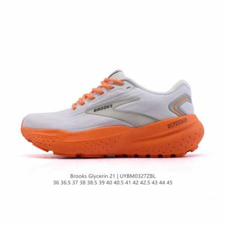 200 【公司级】Brooks 布鲁克斯 男女子专业缓震跑步鞋Glycerin甘油21运动厚底增高老爹鞋。特别适合大体重和低足弓跑者。相比前一代，21Gt的中底 - 点击图像关闭