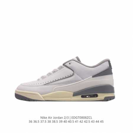 公司级jordan 2 3潮流 轻便 低帮 复古篮球鞋 这款低帮 Air Jordan 2 3 采用混合优质材料制成，并带有橙色对比色。其他值得注意的细节包括内 - 点击图像关闭