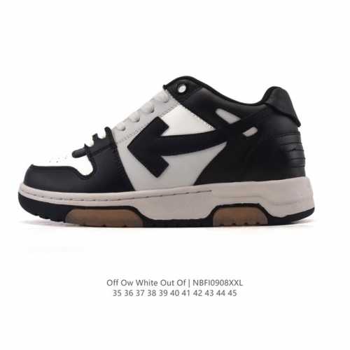 公司级 独家实拍Off-White Out Of Office 低帮系带时尚板鞋 厚底增高小白鞋 街头运动元素 双色设计 标志性Arrows图案标志性Zipti