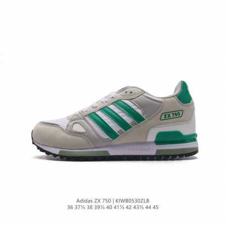 阿迪达斯 Adidas Zx 750 户外耐磨舒适运动休闲鞋男款经典运动鞋。80年代,Zx系列问世。这款经典鞋,采用热塑性聚氨酯橡胶 Tpu 鞋跟笼,搭配乙烯 - 点击图像关闭