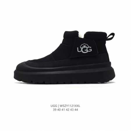 公司级 Ugg 雪地靴 中帮男女鞋 松紧抽拉绳 广东原产，采用tpu模压鞋面内嵌羚羊棕羊毛，鞋面具有防水功能，选用7毫米uggpure 植入式羊毛里衬与可拆卸的 - 点击图像关闭