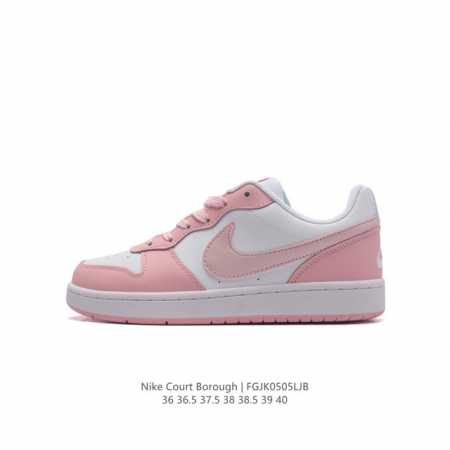 耐克 Nike 男女子运动鞋 Court Borough Low 小空军低帮板鞋。1.其皮革材质的鞋面结合网眼鞋舌，在出众外观与质感的同时提供稳固支撑，并且提升 - 点击图像关闭