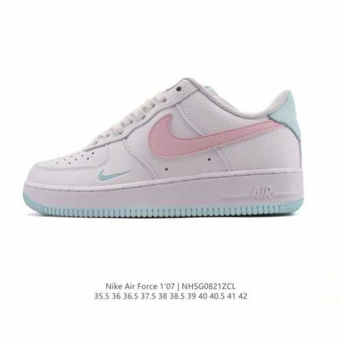 头层皮 耐克 Nike Air Force 1 '07 Low 空军一号含气垫 小白鞋 2025年新款 低帮百搭厚底增高休闲运动板鞋。柔软、弹性十足的缓震性能和
