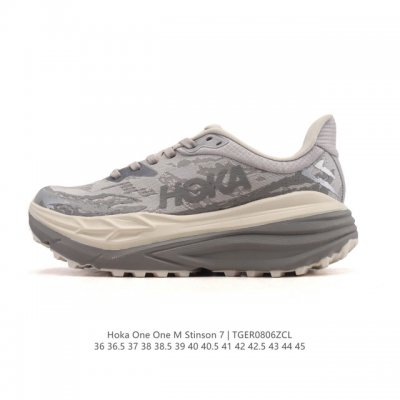 公司级 Hoka One One跑步鞋男女士户外 Stinson Atr 7 防滑抓地灵敏抗冲击徒步休闲鞋 夏季斯廷森厚底增高老爹鞋 7全地形越野跑鞋Stins