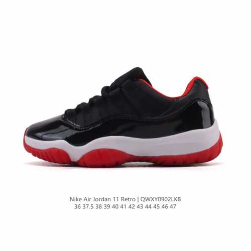 耐克乔丹11代 Nike Air Jordan 11 Retro 复刻男女运动鞋 Aj11代经典设计，深受球员与球迷喜爱。Jordan 乔丹 采用漆皮牛培革鞋面