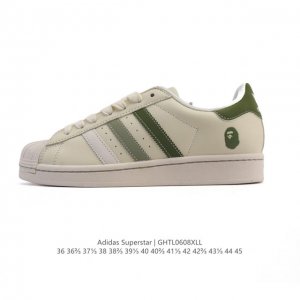 公司级 真标 阿迪达斯 Adidas Superstar 2025年新款鞋子 蛇年新款经典贝壳头系列 新款休闲板鞋潮流男女士运动鞋。鞋面柔软皮革拼接材质 标志性