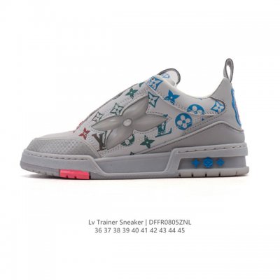 公司级 Lv Skate Sneaker 路易威登 2025年新款运动板鞋 蛇年限定 春夏秀场初次亮相，此次以粒面牛皮革焕新呈现。加垫鞋领和鞋舌援引滑板鞋设计，