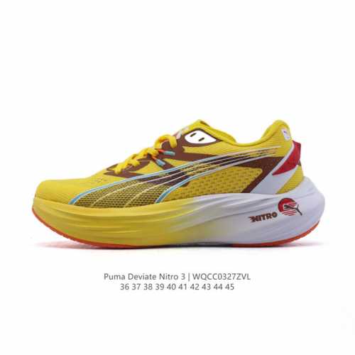 180 【公司级】彪马(Puma) Deviate Nitro3男女士2025年新款跑步鞋减震舒适缓冲回弹简约软底运动鞋注氮泡沫橡胶鞋垫耐磨防滑百搭老爹鞋 De
