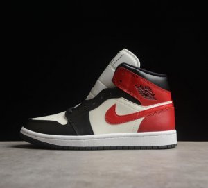 Cj版纯原 Air Jordan 1 Mid Black Toe Aj1 乔1白黑红 中邦篮球鞋 Bq6472-160 #市售最高品质 原鞋开发 大厂代工流水线