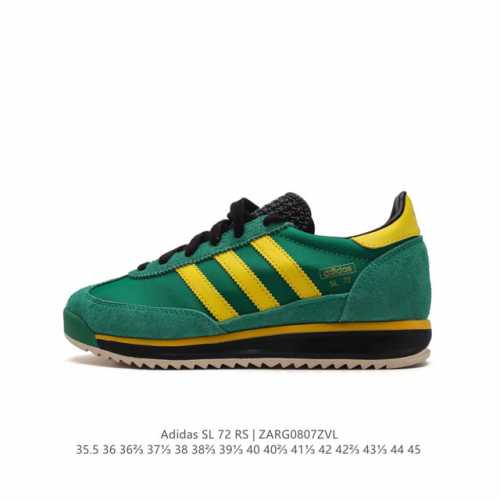 阿迪达斯adidas Sl 72 Shoes 经典复古薄底运动鞋 T头鞋 三叶草复古休闲跑步鞋休闲运动鞋 这款经典运动鞋携复古型格，来访你的活力日常 采用舒爽尼